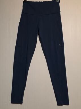 Liquido Active Blue High Waist Pocket Yoga Leggings Size M Athleisure active